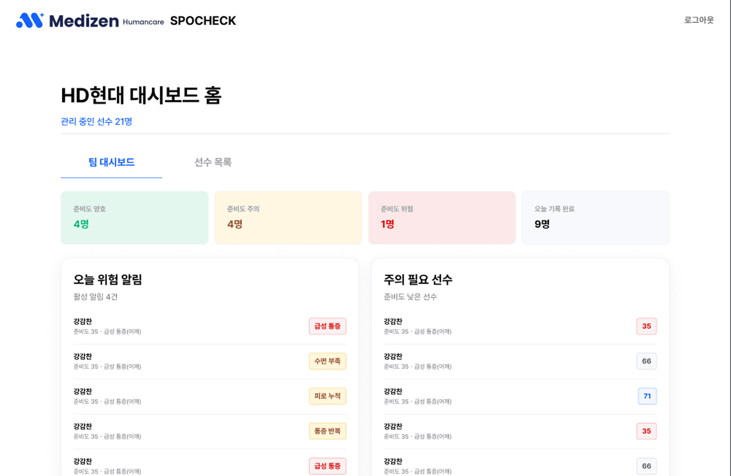 메디젠휴먼케어 솔루션 4 화면 1